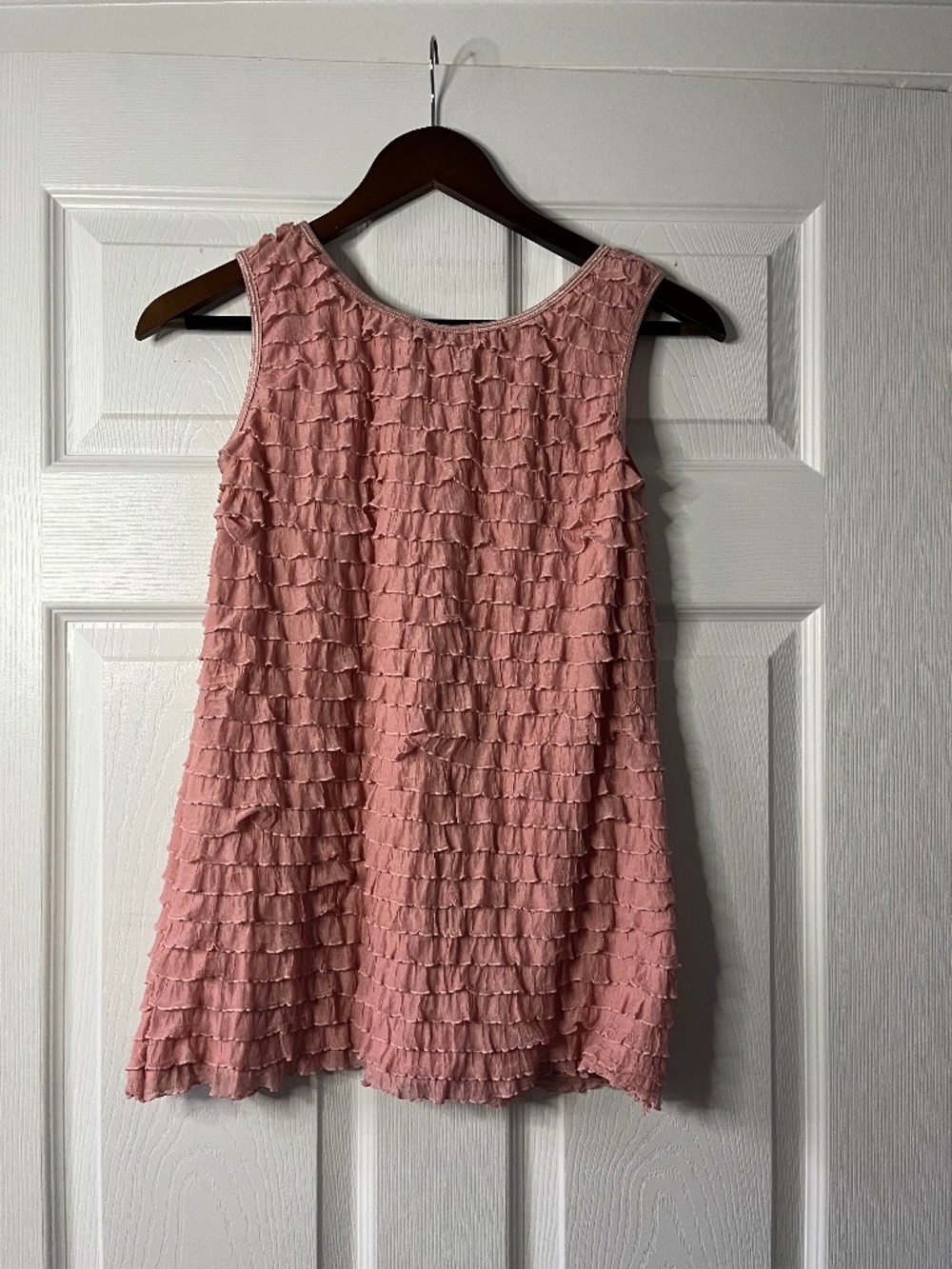 Pink ruffle tank top